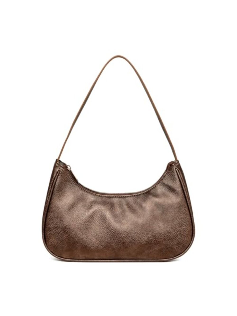 Vegan Leather Hobo Shoulder Bag Sling Tote Handbag Zipper Closure